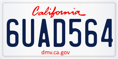 CA license plate 6UAD564