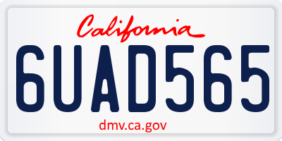 CA license plate 6UAD565