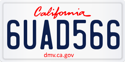 CA license plate 6UAD566