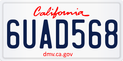 CA license plate 6UAD568