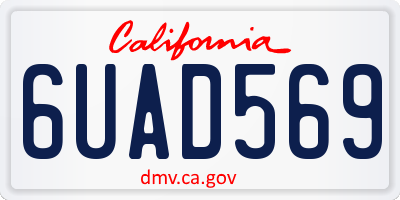 CA license plate 6UAD569