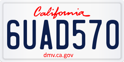 CA license plate 6UAD570