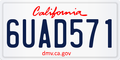 CA license plate 6UAD571