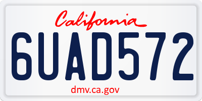 CA license plate 6UAD572