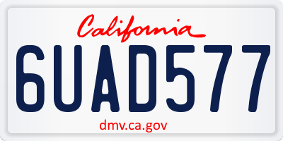 CA license plate 6UAD577