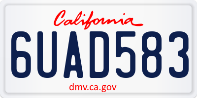 CA license plate 6UAD583