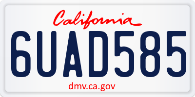 CA license plate 6UAD585