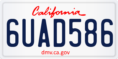 CA license plate 6UAD586