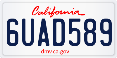 CA license plate 6UAD589