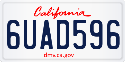 CA license plate 6UAD596