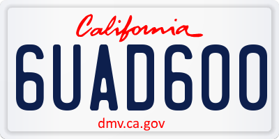 CA license plate 6UAD600