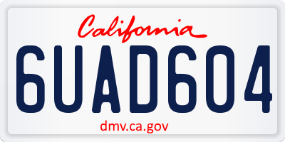 CA license plate 6UAD604