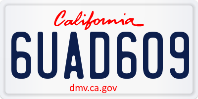 CA license plate 6UAD609