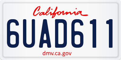 CA license plate 6UAD611