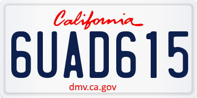 CA license plate 6UAD615