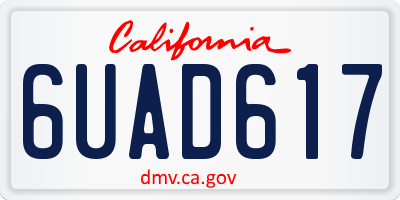 CA license plate 6UAD617
