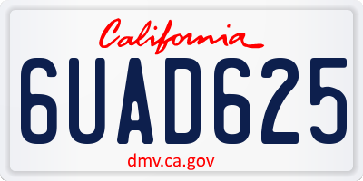 CA license plate 6UAD625