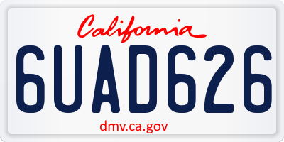 CA license plate 6UAD626