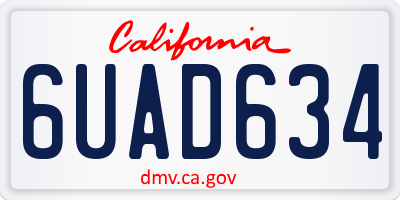 CA license plate 6UAD634