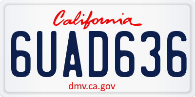 CA license plate 6UAD636