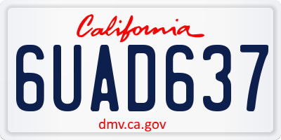 CA license plate 6UAD637