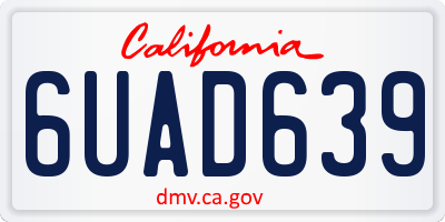 CA license plate 6UAD639