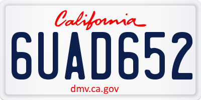 CA license plate 6UAD652
