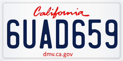 CA license plate 6UAD659