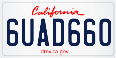 CA license plate 6UAD660