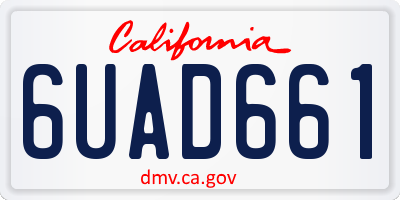 CA license plate 6UAD661