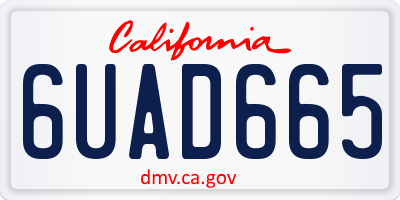 CA license plate 6UAD665