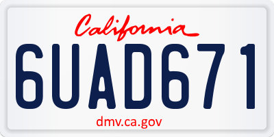 CA license plate 6UAD671