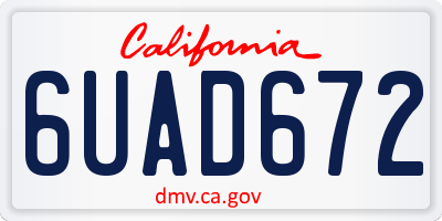 CA license plate 6UAD672
