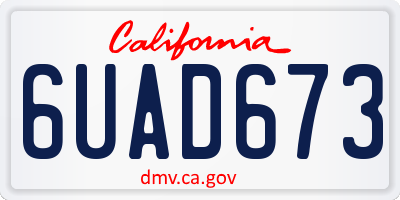 CA license plate 6UAD673