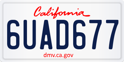 CA license plate 6UAD677