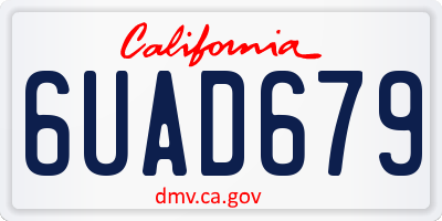 CA license plate 6UAD679