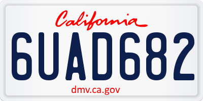 CA license plate 6UAD682