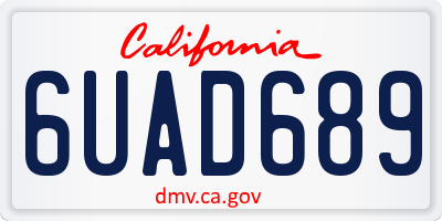 CA license plate 6UAD689