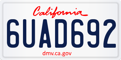 CA license plate 6UAD692