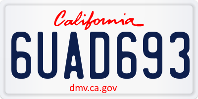 CA license plate 6UAD693