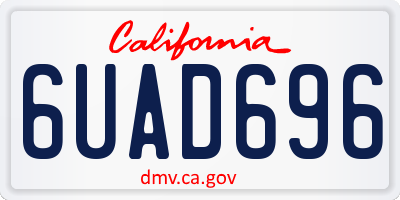 CA license plate 6UAD696