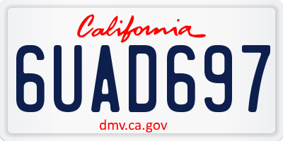 CA license plate 6UAD697
