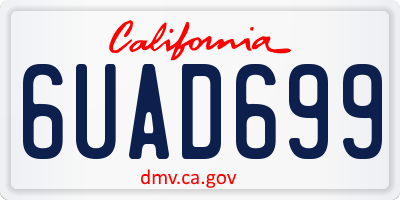 CA license plate 6UAD699