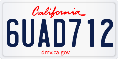 CA license plate 6UAD712