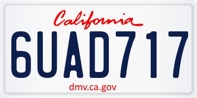 CA license plate 6UAD717