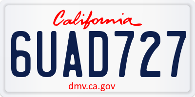 CA license plate 6UAD727