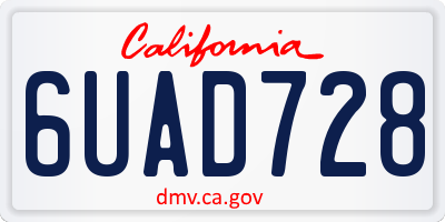 CA license plate 6UAD728