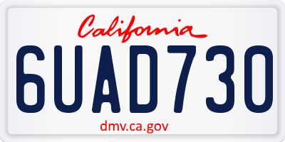 CA license plate 6UAD730