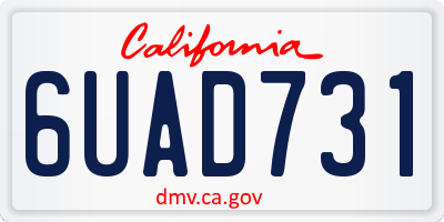 CA license plate 6UAD731
