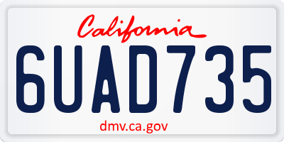 CA license plate 6UAD735